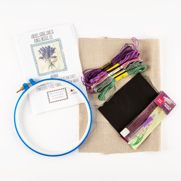 Liberty Lodge Crafts Lavender Punch Needle Starter Kit with 8" Ho - 396358