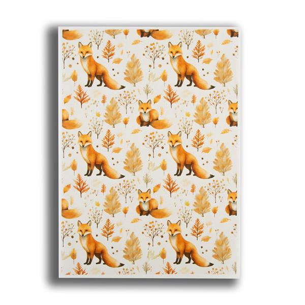 Emlems Wildlife A4 Rice Paper - Red Foxes - 396641