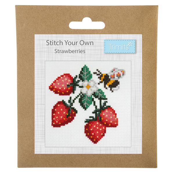 Trimits Bee Strawberries Counted Cross Stitch Kit - 398919