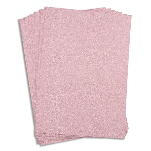 Oakwood A4 Glitter Card -  Ice Pink - 10 Sheets - 210gsm - 400254