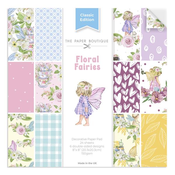 The Paper Boutique Floral Fairies Decorative Paper Pad - 24 8x8"  - 403012
