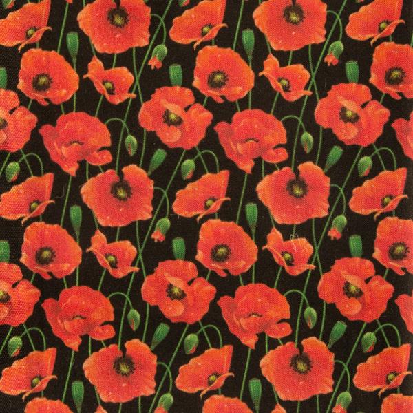 Material Magic Poppies 100% Cotton Fabric - 1/2m x 60" Wide - 403098