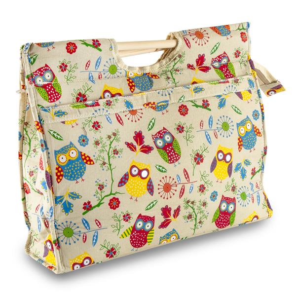 Hobby Gift Owl Craft Bag with Wooden Handles - 406241