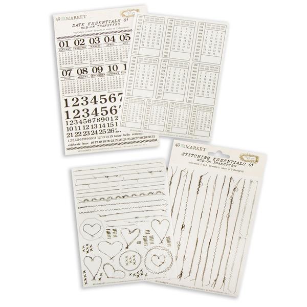49 And Market Rub-Ons - Date & Stitching Essentials 01 - 409629
