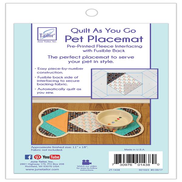 June Tailor Quilt As You Go Pet Placemat-Cat 11"X18" 
