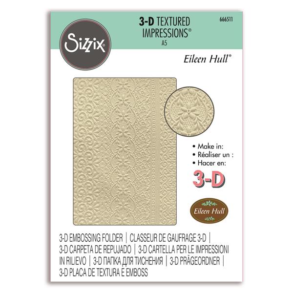 Sizzix 3D Textured Impressions A5 Embossing Folder Lace by Eileen - 411518