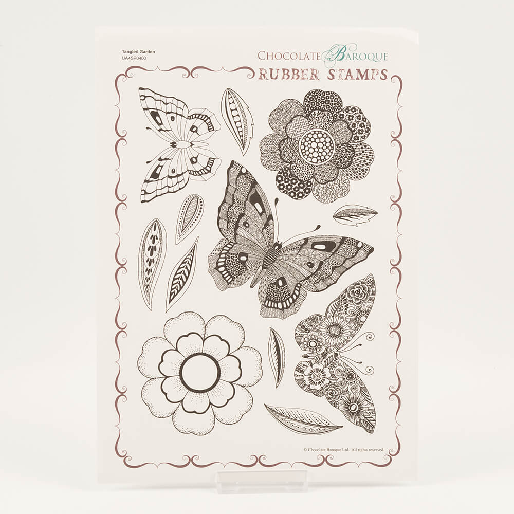 Chocolate Baroque Tangled Garden A4 Stamp Sheet