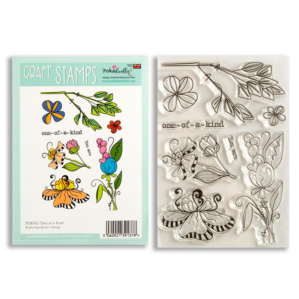 Polkadoodles One of A Kind A6 Clear Stamp Set - 8 Stamps - 414890
