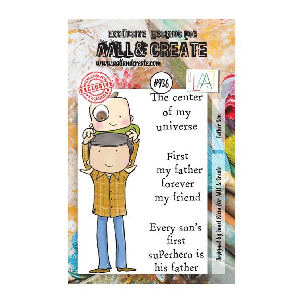 AALL & Create Janet Klein A7 Stamp Set - Father Son - 4 Stamps - 415037
