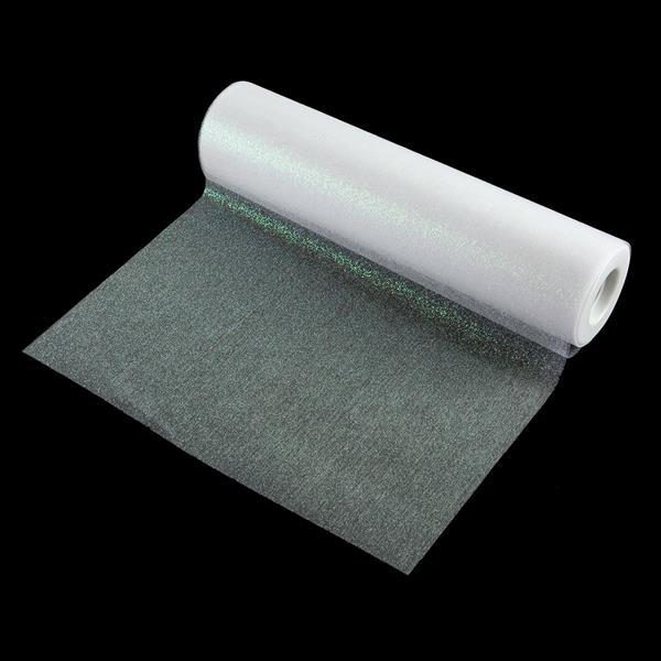 Eleganza Sheer Organza Roll 30cm x 20m - Sparkle White