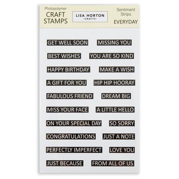 Lisa Horton Crafts Everyday Sentiment Strips Stamp Set - 20 Stamp - 418793