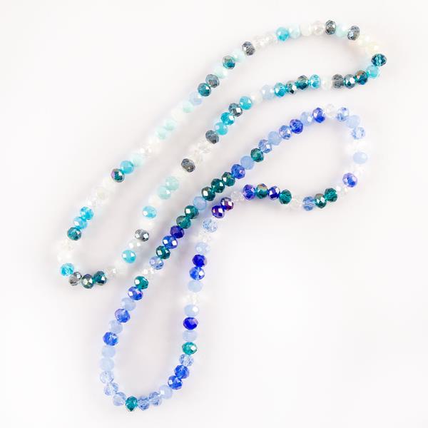 Impressions Crafts Crystal Rondelle Beads - Aqua & Blue - 419077