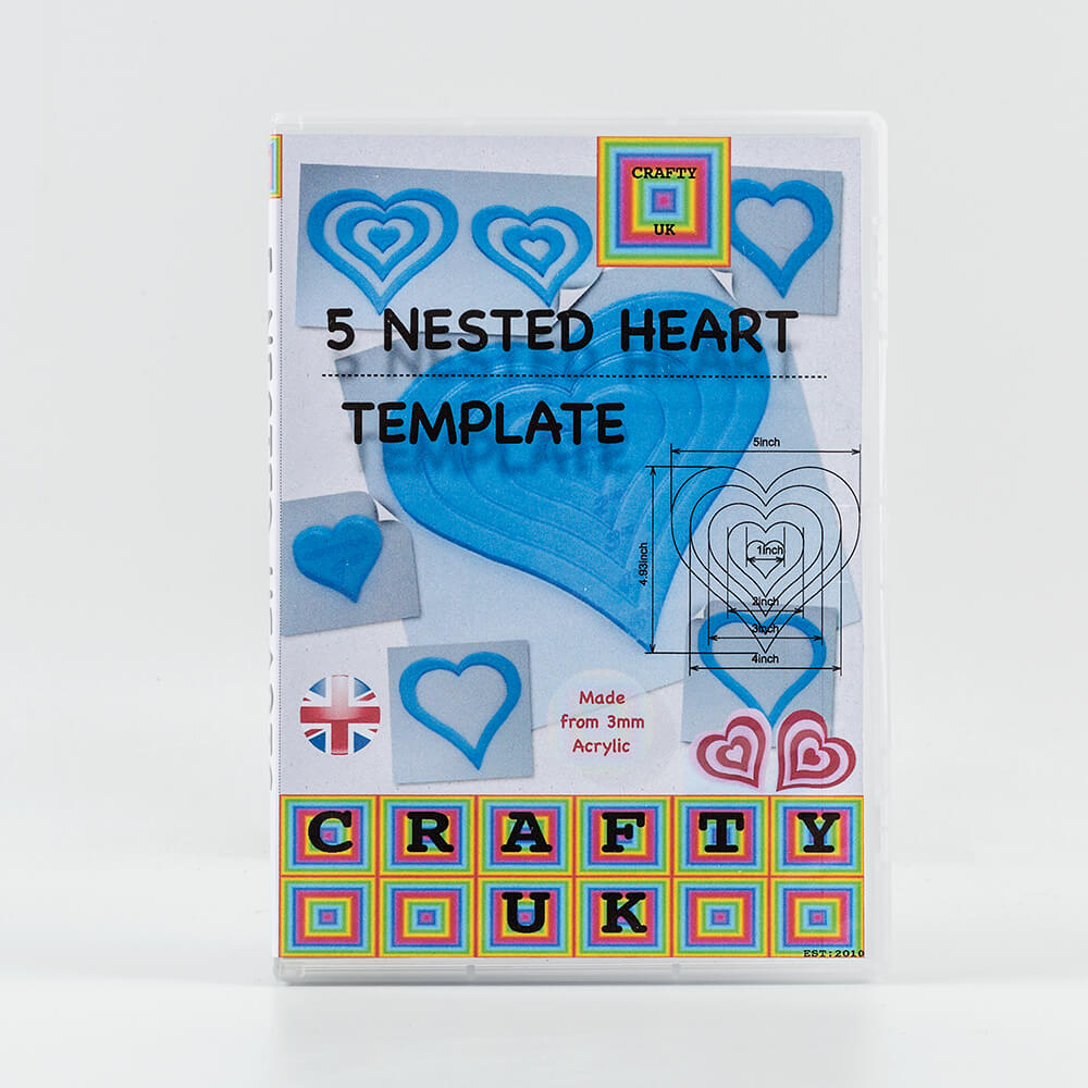 Crafty UK 5 Nested Hearts Template