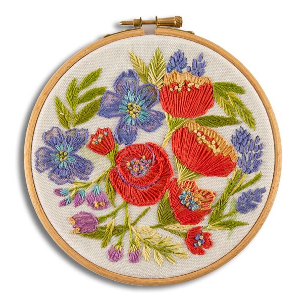 Annie Morris Poppies Embroidery Kit - Includes: Instructions Pane - 420966