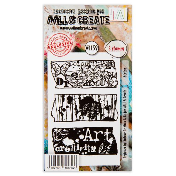 AALL & Create Autour De Mwa A8 Stamp Set - Stripz - 3 Stamps - 421391