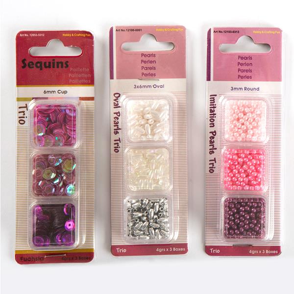 Crafts Too Sequins & More Bumper Pack - 3 x Assorted Packs - Cont - 422097