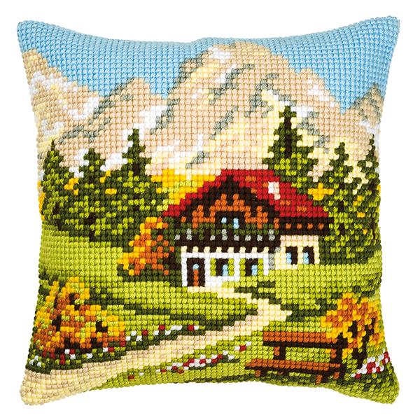 Vervaco Mountain Scene Cross Stitch Cushion Kit - 422410