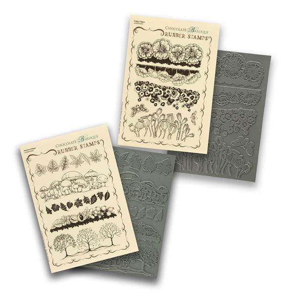 Chocolate Baroque 2 x A5 Mounted Stamp Sheets - Poppy & Autumn -  - 422784