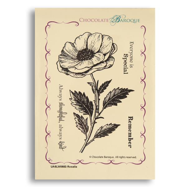 Chocolate Baroque Rosella A6 Mounted Stamp Sheet - 4 Images - 422809