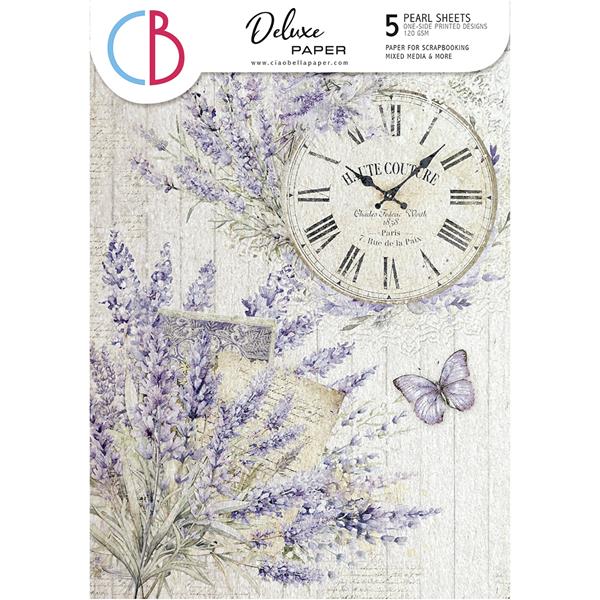 Ciao Bella Morning in Provence A4 Pearl Deluxe Papers - 5 Sheets - 422895