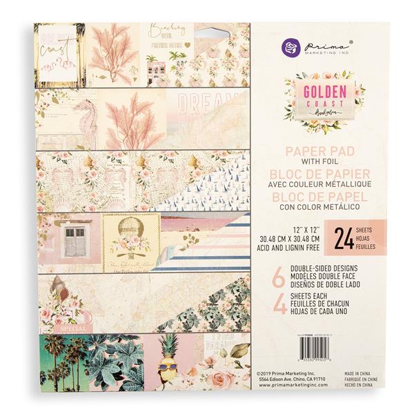 Prima Golden Coast Collection 12x12" Paper Pad - 24 Sheets - 427283