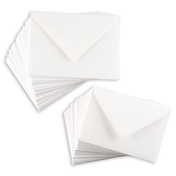 Oakwood 100 x White Textured Linen Envelopes - 50 x C6 and 50 x 7 - 428732