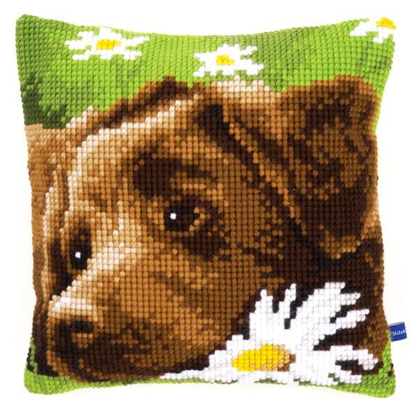 Vervaco Cross Stitch Kit: Cushion: Chocolate Labrador - 432961