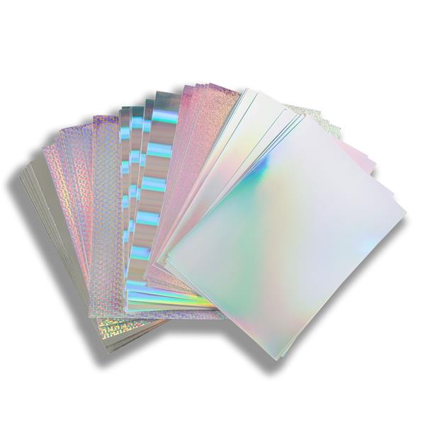 Oakwood Holographic & Silver Mirror Card Collection - 30 A4 Sheet - 432999