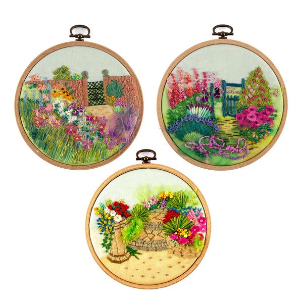 Rowandean Embroidery Summer Garden 3 Piece - Gate, Herbaceous Bor - 434124