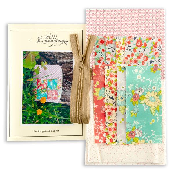 Sew Enchanting 'Anything Goes'  Zip Pouch Kit with Pattern & Fabr - 435749