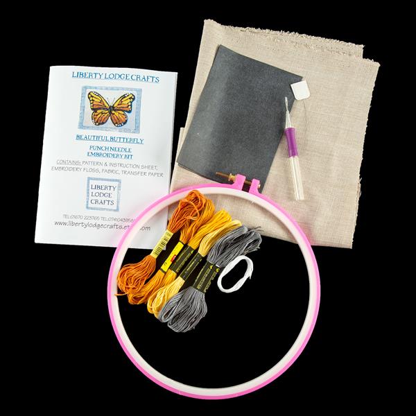 Liberty Lodge Crafts Gold Butterfly Punch Needle Starter Kit with - 436106