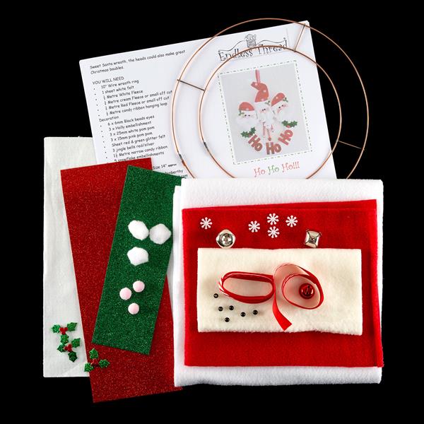 Daisy Chain Designs Ho Ho Ho Santa Wreath Pattern and Starter Kit - 436770