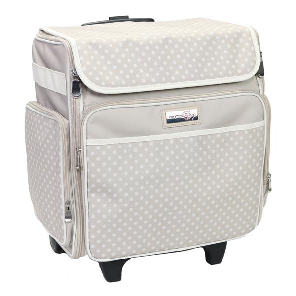 Everything Mary Tan White Dot Collapsible Craft Trolley - 13x18x1 - 438813