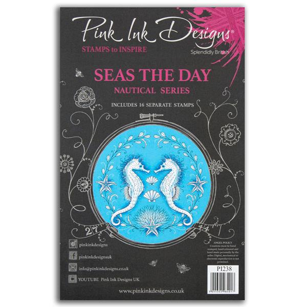 Pink Ink Designs A5 Clear Stamp Set - Seas the Day - 16 Stamps - 441564