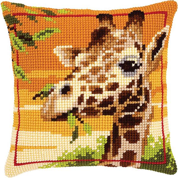 Vervaco Cross Stitch Giraffe Cushion Kit - 444081