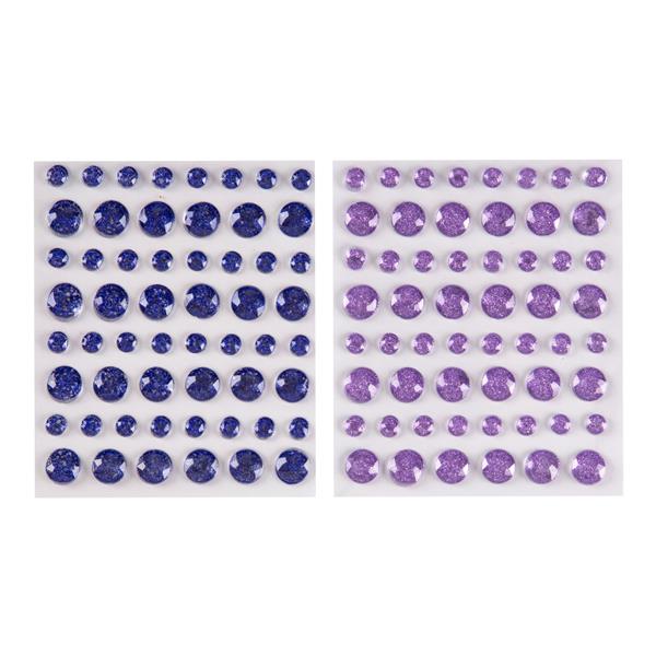 Craft Artist Faceted Sparkle Gems - Airforce & Violet - 447411