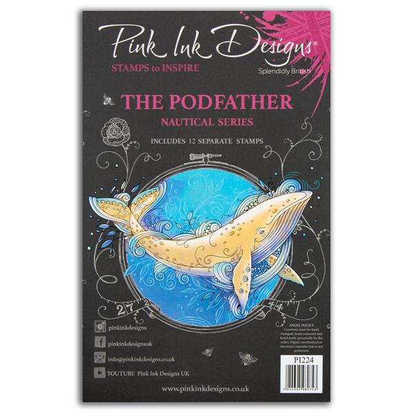 Pink Ink Designs A5 Clear Stamp Set - The Podfather - 12 Stamps - 448264