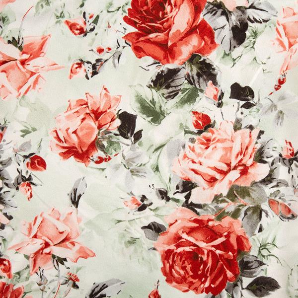 House of Alistair Rose Garden Silk Satin 1m Fabric - 150cm Wide - 448345