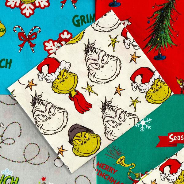 The Craft Cotton Co The Grinch Bright & Bold 5 Piece Fat Quarter  - 448981