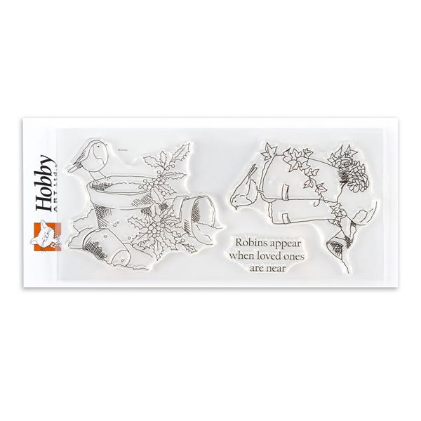 Hobby Art DL Clear Stamp Set- Winter Robins - 3 stamps - 450808