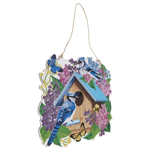 Crystal Art Wooden Hanging Decoration Spring Bird House - 455133