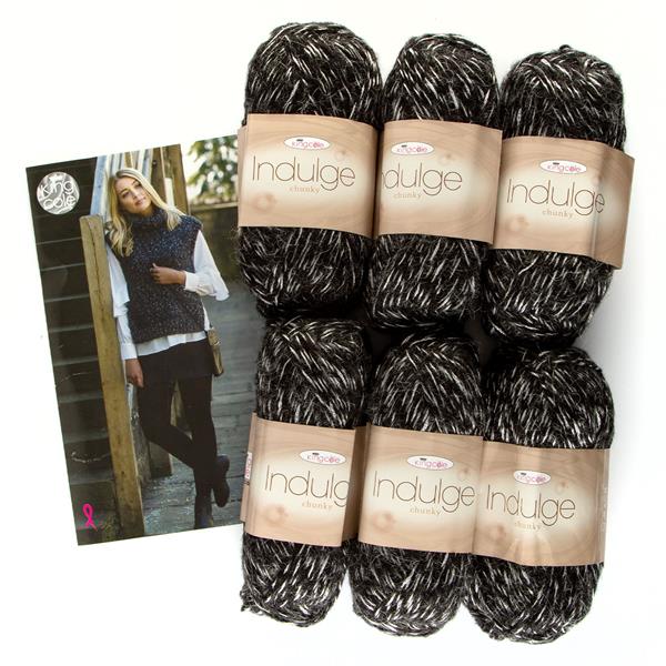 King Cole Indulge Chunky Black/Silver Yarn Bundle - Includes: 6 x - 455620