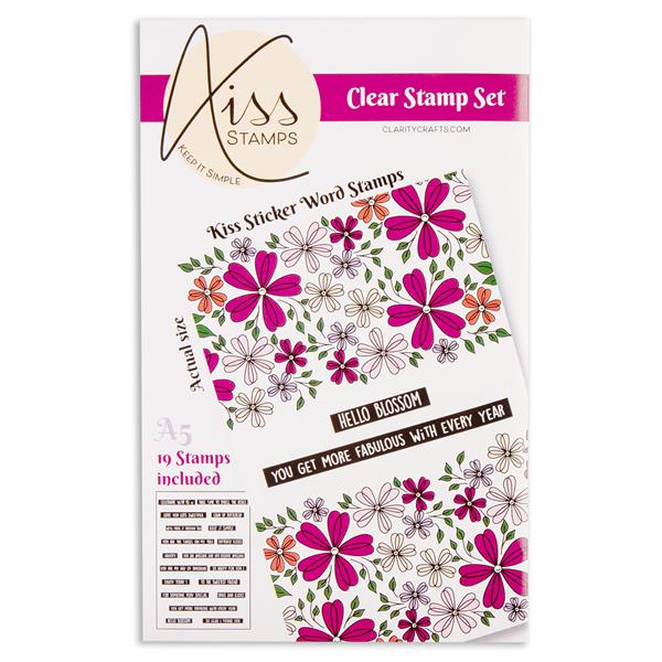 KISS by Clarity Sticker Word A5 Stamp Set - 19 Stamps - 455976