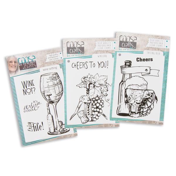 COOSA Crafts Beer & Wine Stamp Set Trio - 8 Stamps - 456269