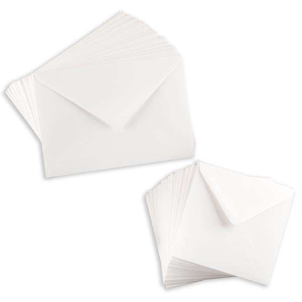 Oakwood 100 x White Textured Linen Envelopes - 50 x C5 and 50 x 6 - 458443