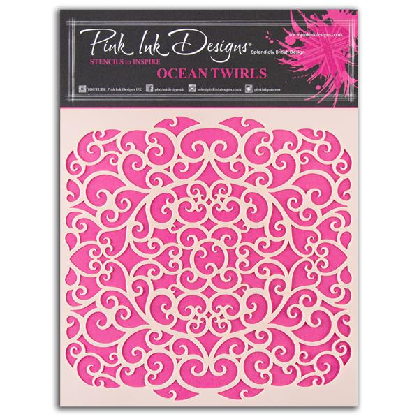 Pink Ink Designs 7x7" Stencil - Ocean Twirls - 458970