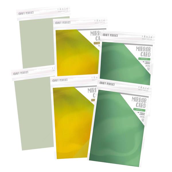 Tonic Studios Craft Perfect A4 Mirror Card 5 Sheet Pack x 6 - Gre - 460225