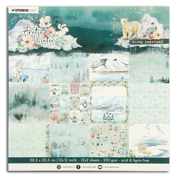 Studio Light Arctic Winter Paper Pad - 12 x 12 inch - 12 x 2 Shee - 460730