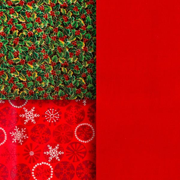 Pinflair 3 x 1/2m 100% Cotton Fabric Pack - Ready for Christmas - 460825