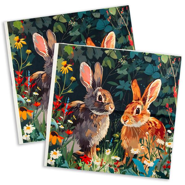 CUSTOM FABRICS Rabbits Cushion Panel - Set of 2 Panels 40 x 40cm - 468031